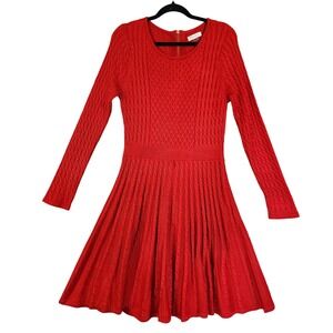calvin klein fit and flare sweater dress English Factory